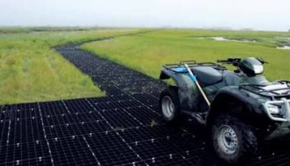ATV trail hardening on Alaskan tundra using GeoTerra mats